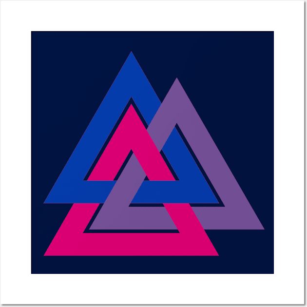 Bisexual Pride Interlocking Triangles Wall Art by VernenInk